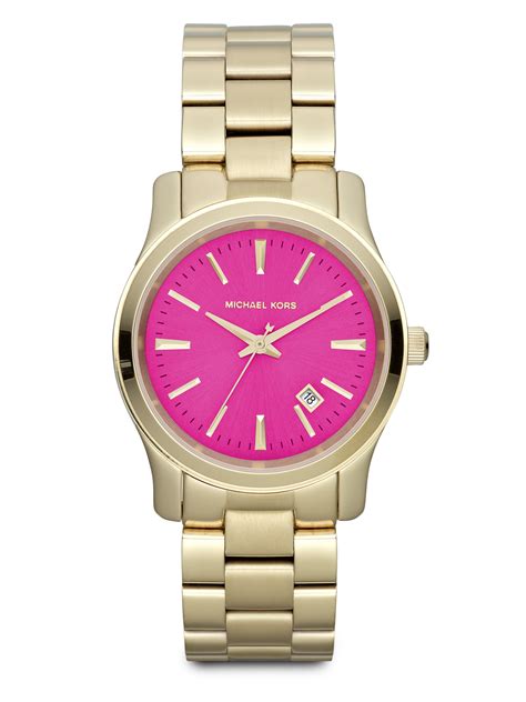 gold pink michael kors watch|michael kors watch pink strap.